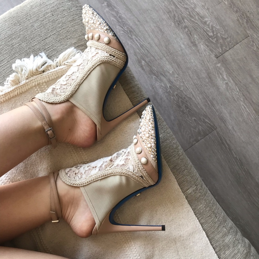 Wedding bridal prom pageant embellished heels